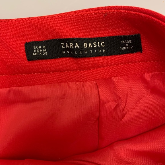 Zara Red Mini Skirt with Zippers | Medium - Picture 4 of 4